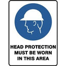 S 300 X 225 POLY HEAD PROTECTION MUST BE WORN