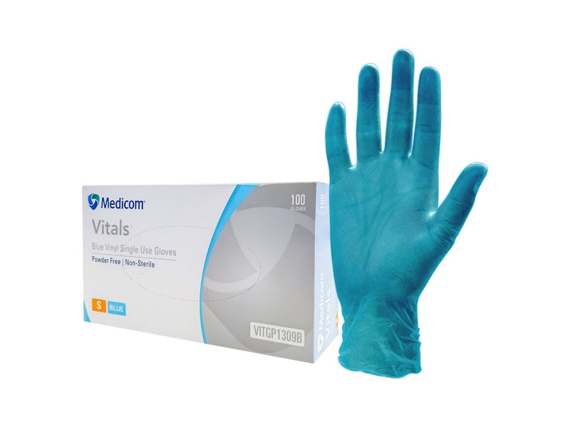 GLOVES NITRILE P/F BLUE M/COM [Sze:Small]