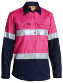 SHIRT BISLEY WOMEN'S HI VIS TAPED COOL L/W DRILL
