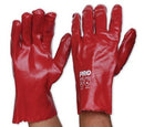 GLOVES 27CM RED PVC