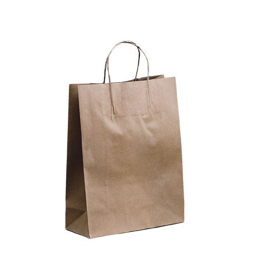 BAG TWISTED PAPER SMALL BROWN HANDLE