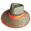 HAT STRAW ORANGE TRIM